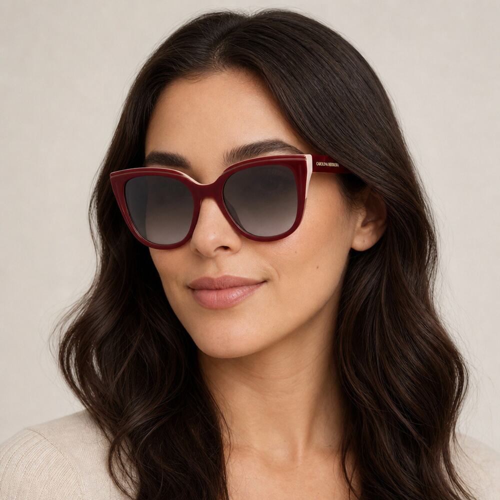 NEW Carolina Herrera HER 0144/S 0R9SHA Burgundy/Beige Sunglasses authentic